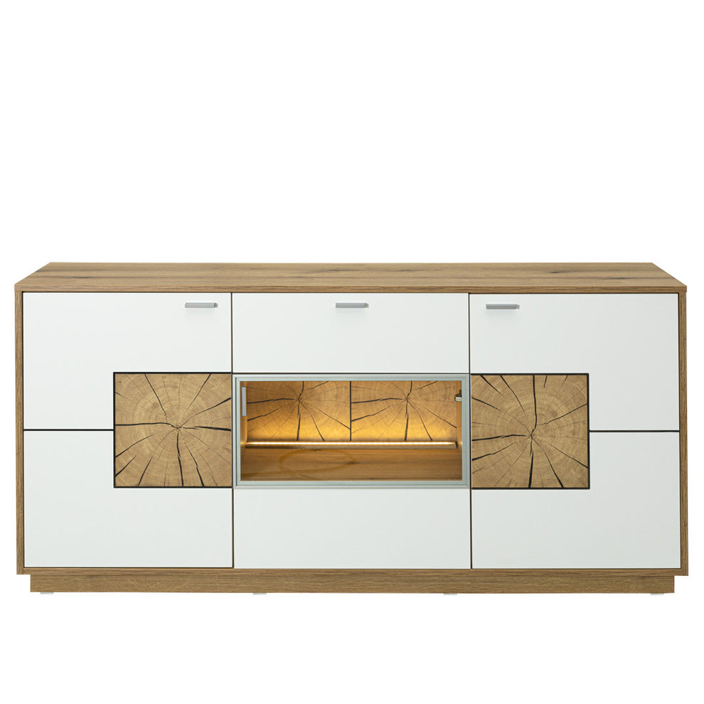 Bufet Urbano White Cu 3 Usi Si 1 Sertar Alb Si Natur, 170 Cm