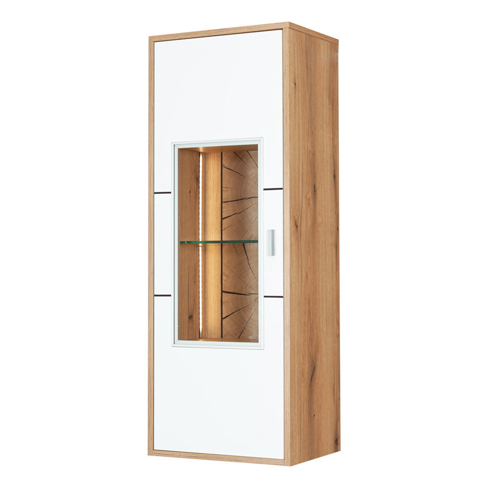 Etajera Urbano White Stanga Cu 1 Usa Alb Si Natur, 46 Cm