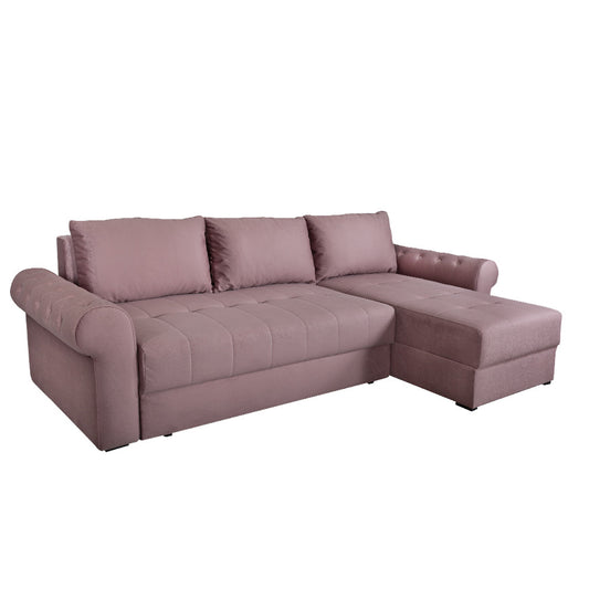 coltar-extensibil-trendy-5-locuri-275-cm roz dreapta cu lada