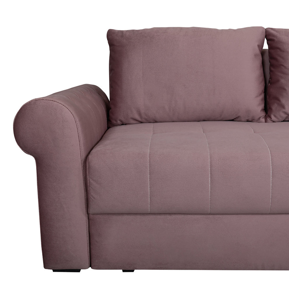 Coltar Extensibil Dreapta Trendy, 5 Locuri, Lada Depozitare, Roz, 275 Cm