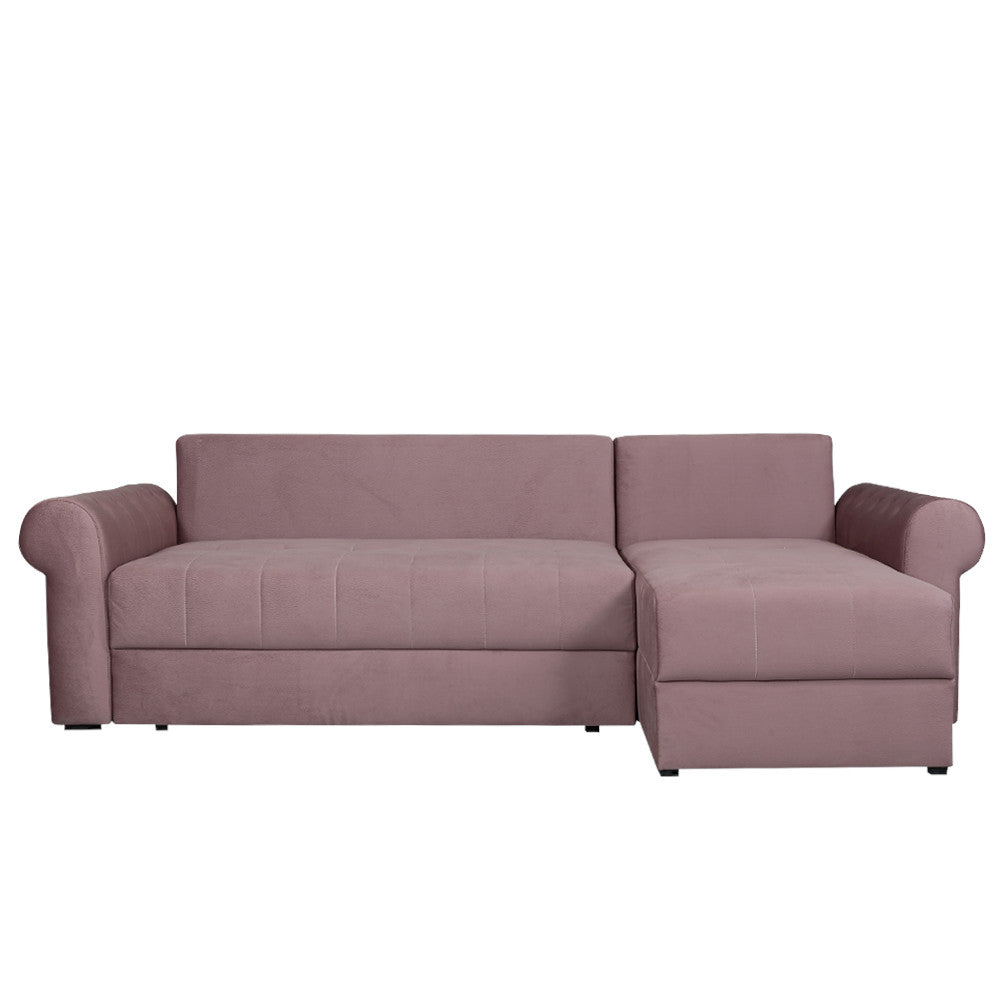 Coltar Extensibil Dreapta Trendy, 5 Locuri, Lada Depozitare, Roz, 275 Cm