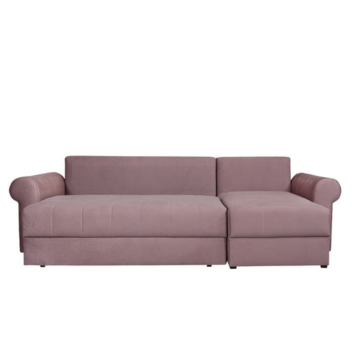 Coltar Extensibil Dreapta Trendy, 5 Locuri, Lada Depozitare, Roz, 275 Cm