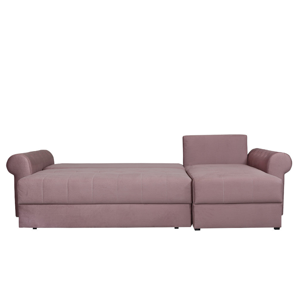 Coltar Extensibil Dreapta Trendy, 5 Locuri, Lada Depozitare, Roz, 275 Cm