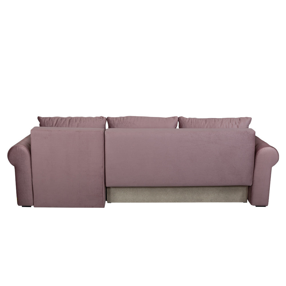 Coltar Extensibil Dreapta Trendy, 5 Locuri, Lada Depozitare, Roz, 275 Cm