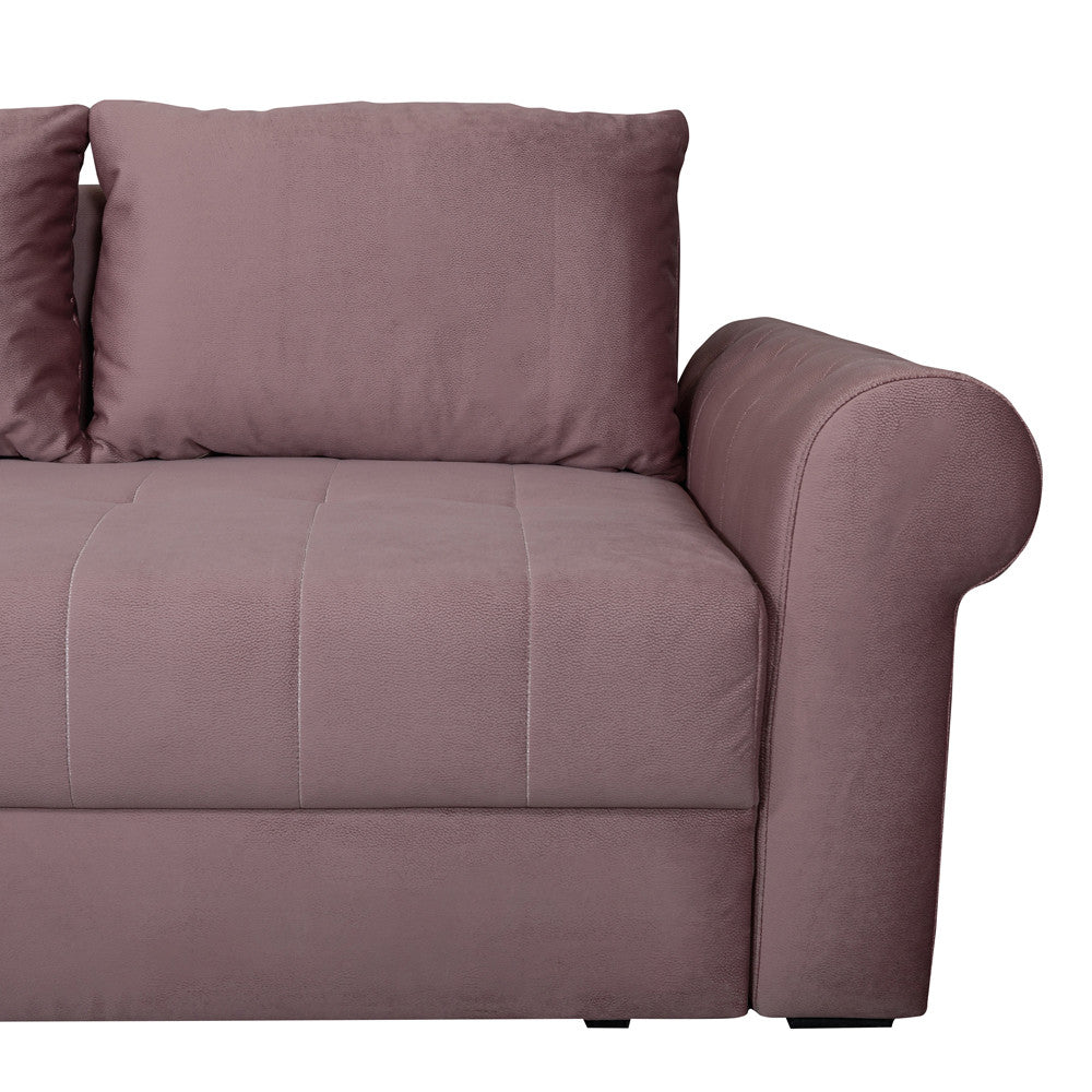 Coltar Extensibil Stanga Trendy, 5 Locuri, Lada Depozitare, Roz, 275 Cm