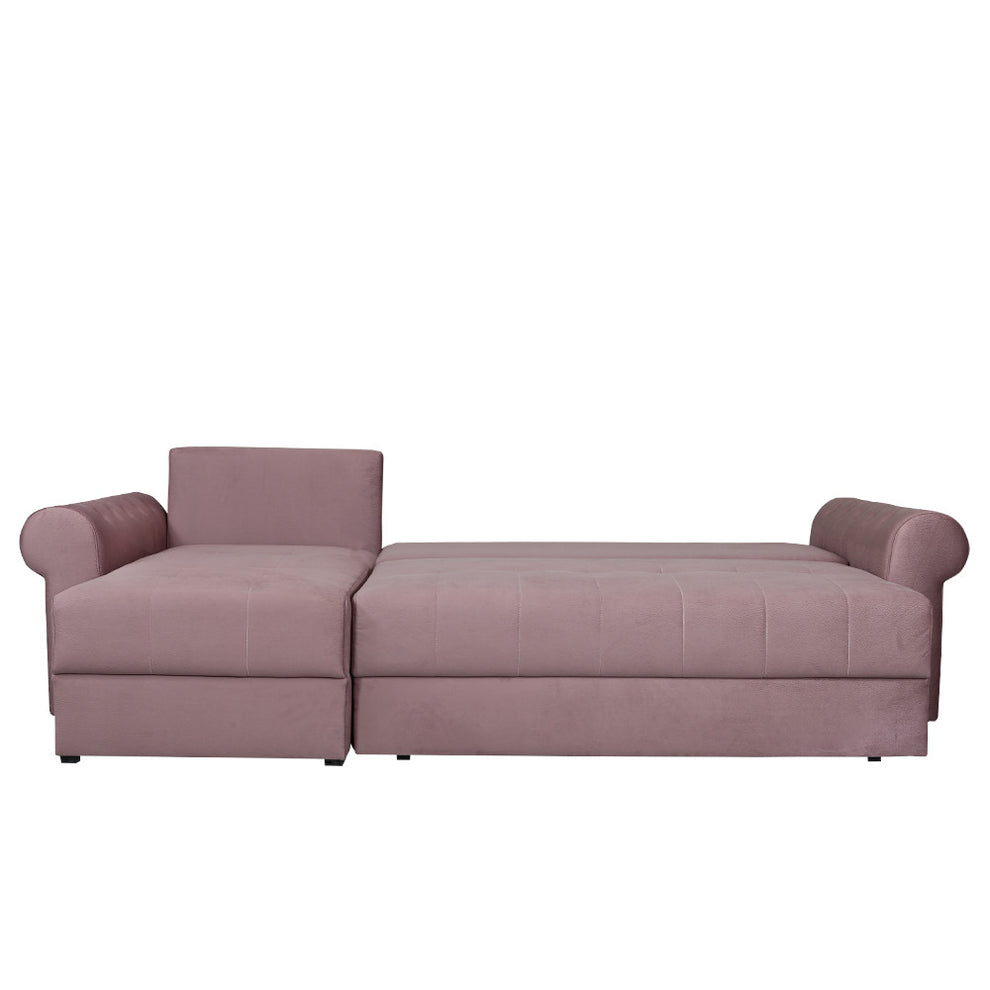 Coltar Extensibil Stanga Trendy, 5 Locuri, Lada Depozitare, Roz, 275 Cm