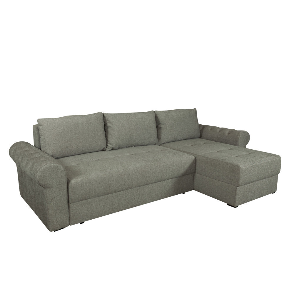 Coltar Extensibil Dreapta Trendy, 5 Locuri, Lada Depozitare, Bej, 275 Cm