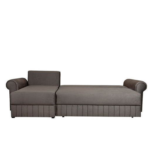 Coltar Extensibil Stanga Chic, 5 Locuri, Lada Depozitare, Gri, 273 Cm