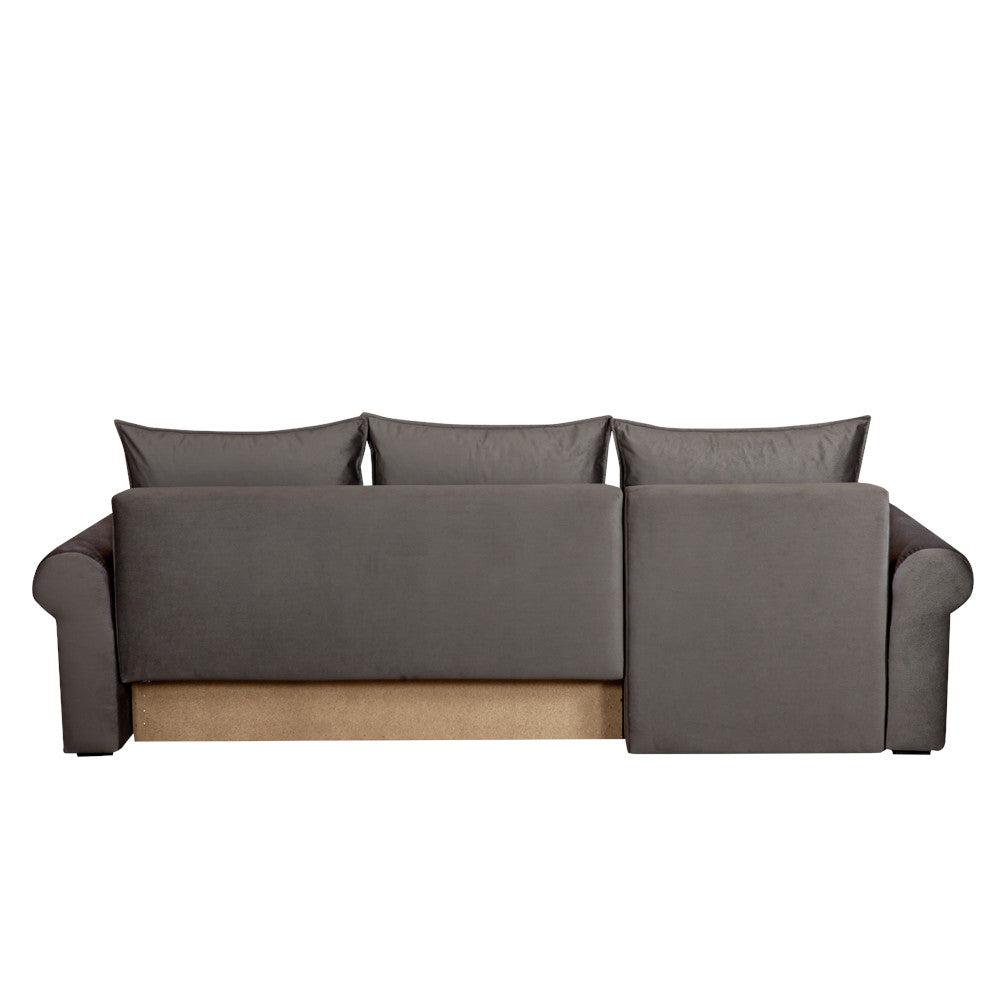 Coltar Extensibil Stanga Chic, 5 Locuri, Lada Depozitare, Gri, 273 Cm