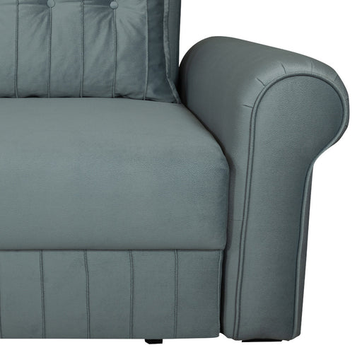 Coltar Extensibil Stanga Chic, 5 Locuri, Lada Depozitare, Albastru, 273 Cm