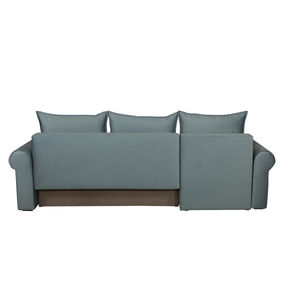 Coltar Extensibil Stanga Chic, 5 Locuri, Lada Depozitare, Albastru, 273 Cm