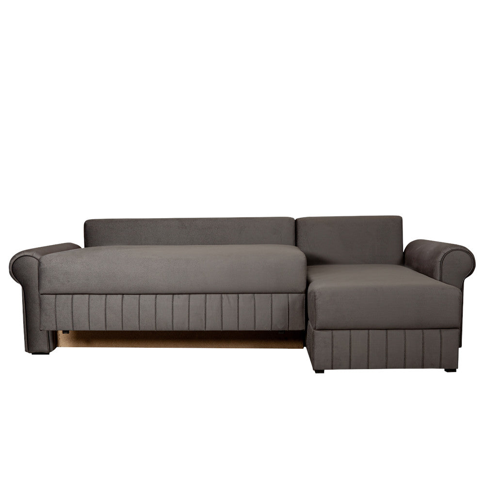 Coltar Extensibil Dreapta Chic, 5 Locuri, Lada Depozitare, Gri, 273 Cm