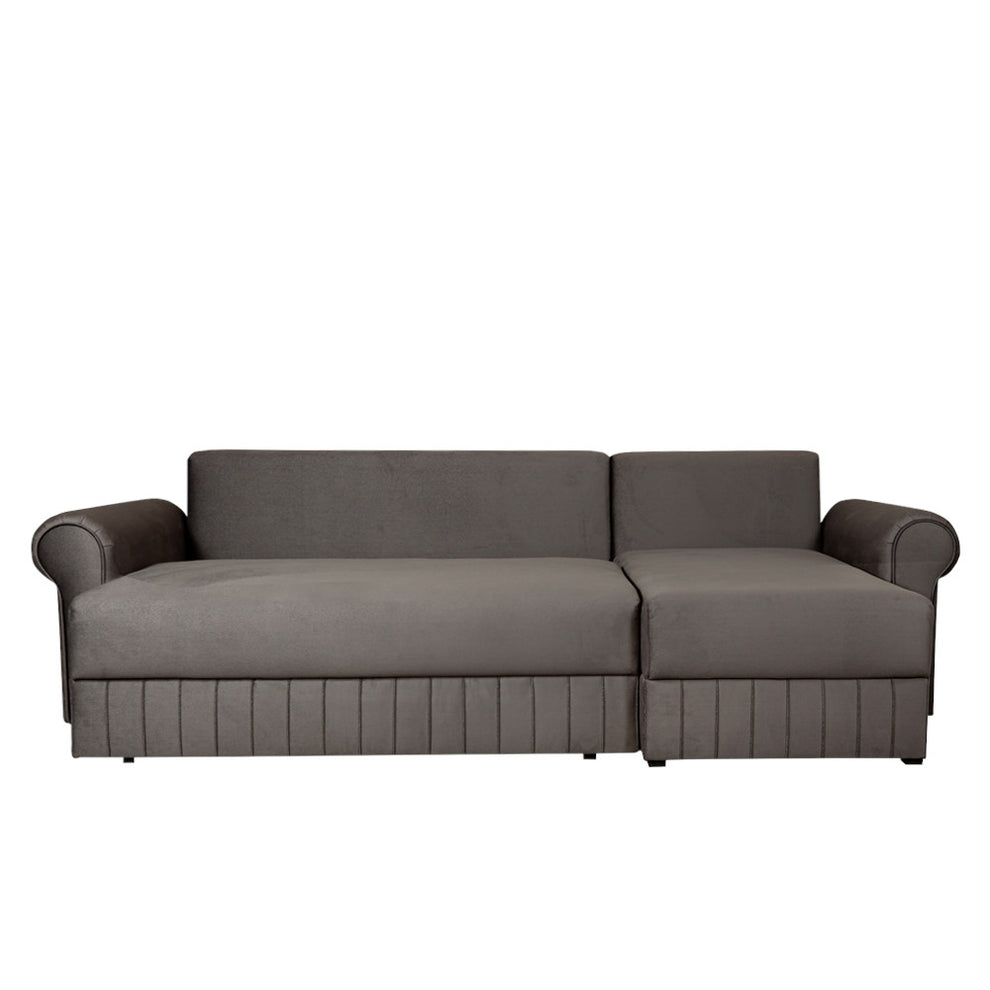 Coltar Extensibil Dreapta Chic, 5 Locuri, Lada Depozitare, Gri, 273 Cm