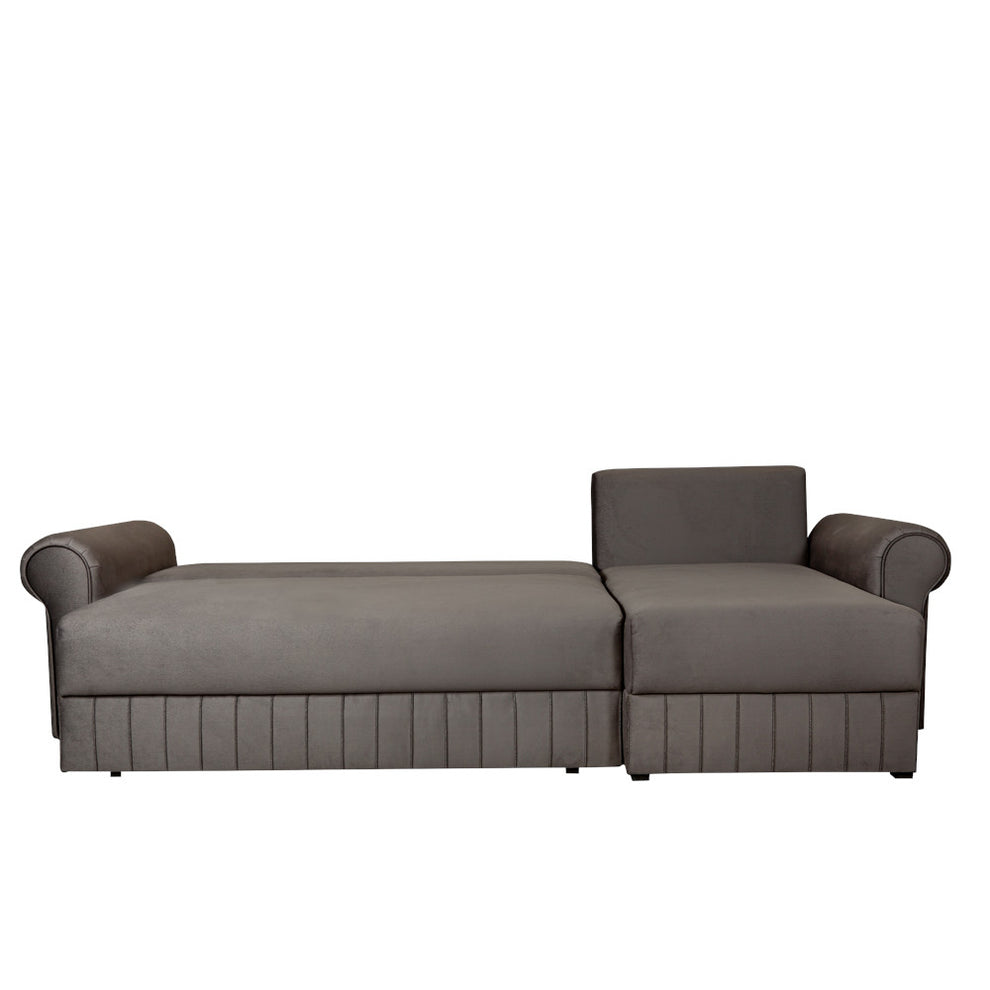 Coltar Extensibil Dreapta Chic, 5 Locuri, Lada Depozitare, Gri, 273 Cm