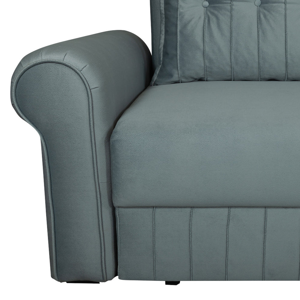 Coltar Extensibil Dreapta Chic, 5 Locuri, Lada Depozitare, Albastru, 273 Cm