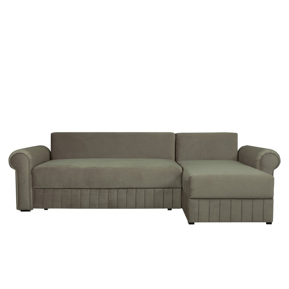 Coltar Extensibil Dreapta Chic, 5 Locuri, Lada Depozitare, Bej, 273 Cm