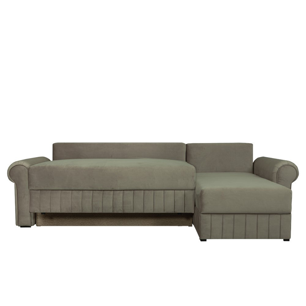 Coltar Extensibil Dreapta Chic, 5 Locuri, Lada Depozitare, Bej, 273 Cm