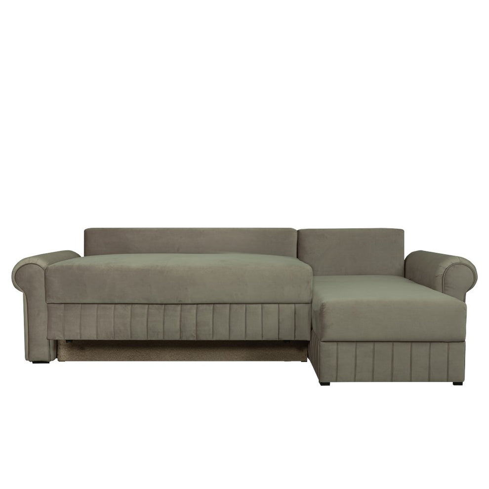 Coltar Extensibil Dreapta Chic, 5 Locuri, Lada Depozitare, Bej, 273 Cm