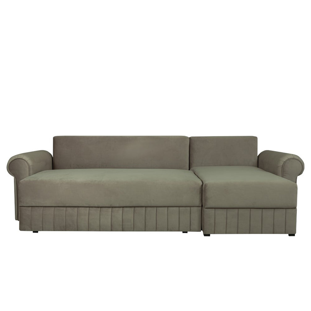 Coltar Extensibil Dreapta Chic, 5 Locuri, Lada Depozitare, Bej, 273 Cm