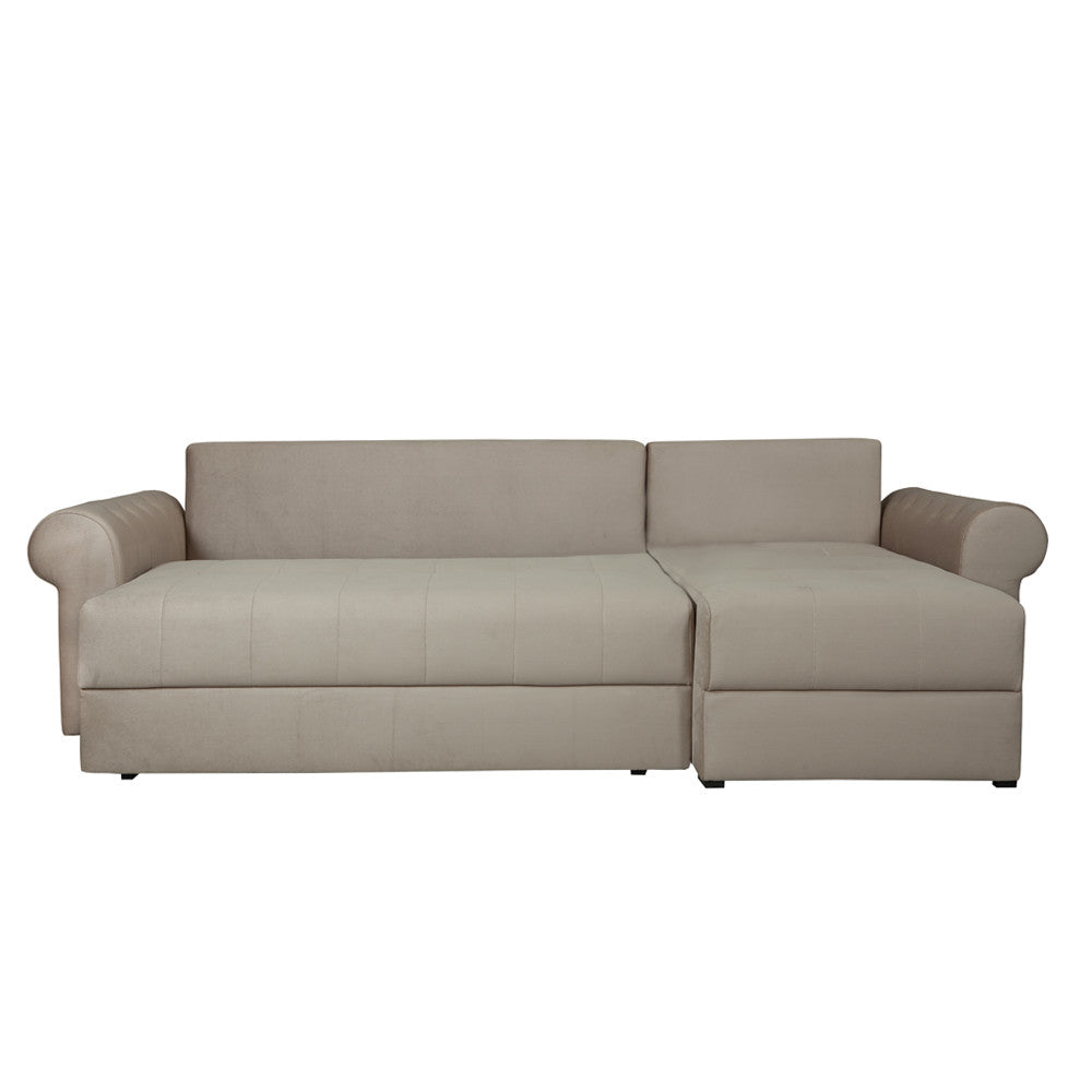 Coltar Extensibil Dreapta Trendy, 5 Locuri, Lada Depozitare, Crem, 275 Cm