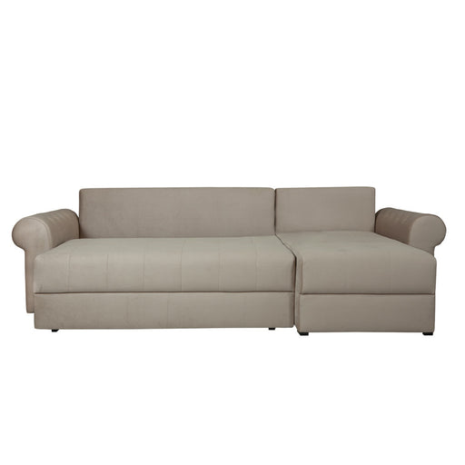Coltar Extensibil Dreapta Trendy, 5 Locuri, Lada Depozitare, Crem, 275 Cm