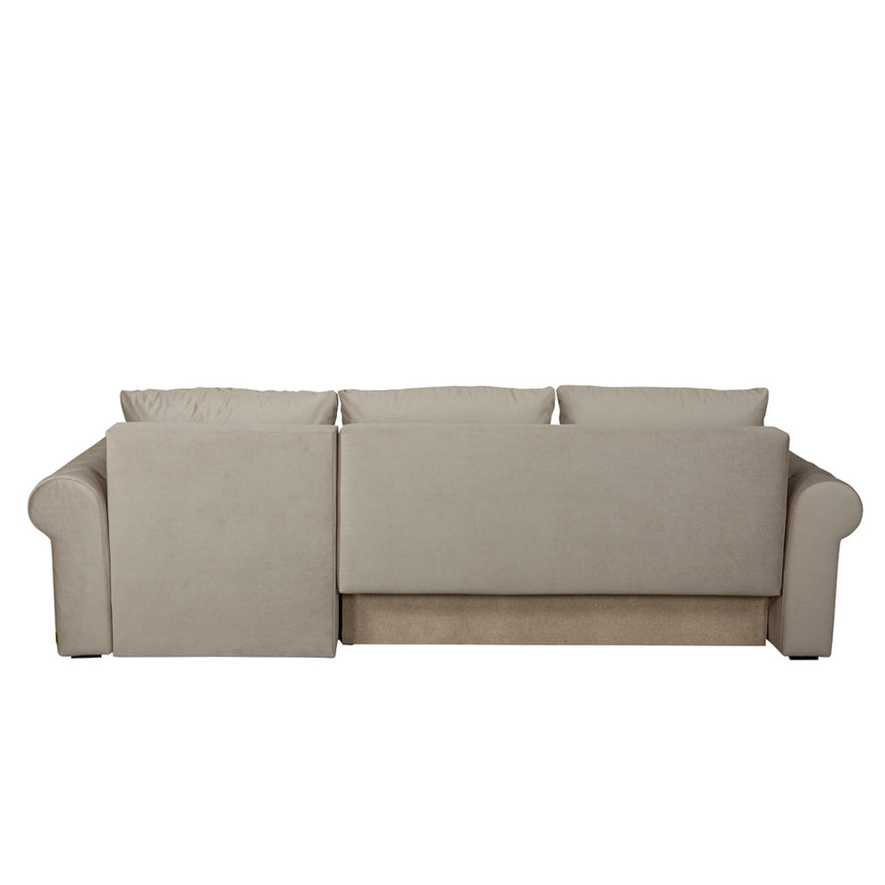 Coltar Extensibil Dreapta Trendy, 5 Locuri, Lada Depozitare, Crem, 275 Cm