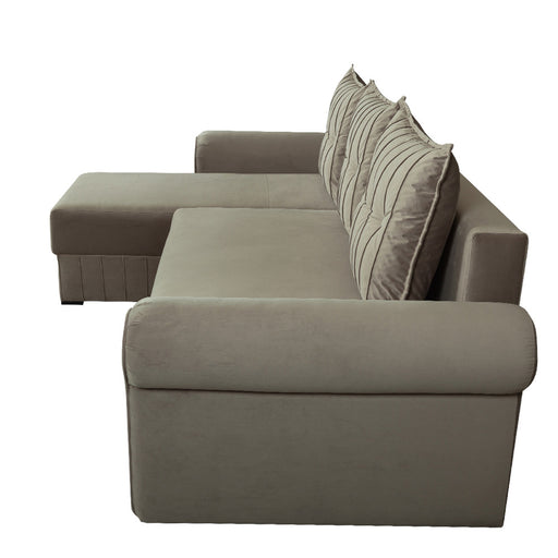 Coltar Extensibil Stanga Chic, 5 Locuri, Lada Depozitare, Bej, 273 Cm