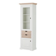 Vitrina Porto Stanga Cu 2 Usi Si 2 Sertare Alb Si Natur, 67.5 Cm