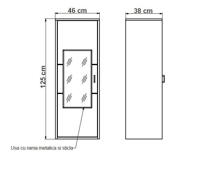 Etajera Urbano White Stanga Cu 1 Usa Alb Si Natur, 46 Cm
