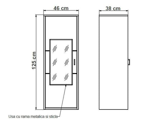 Etajera Urbano White Stanga Cu 1 Usa Alb Si Natur, 46 Cm