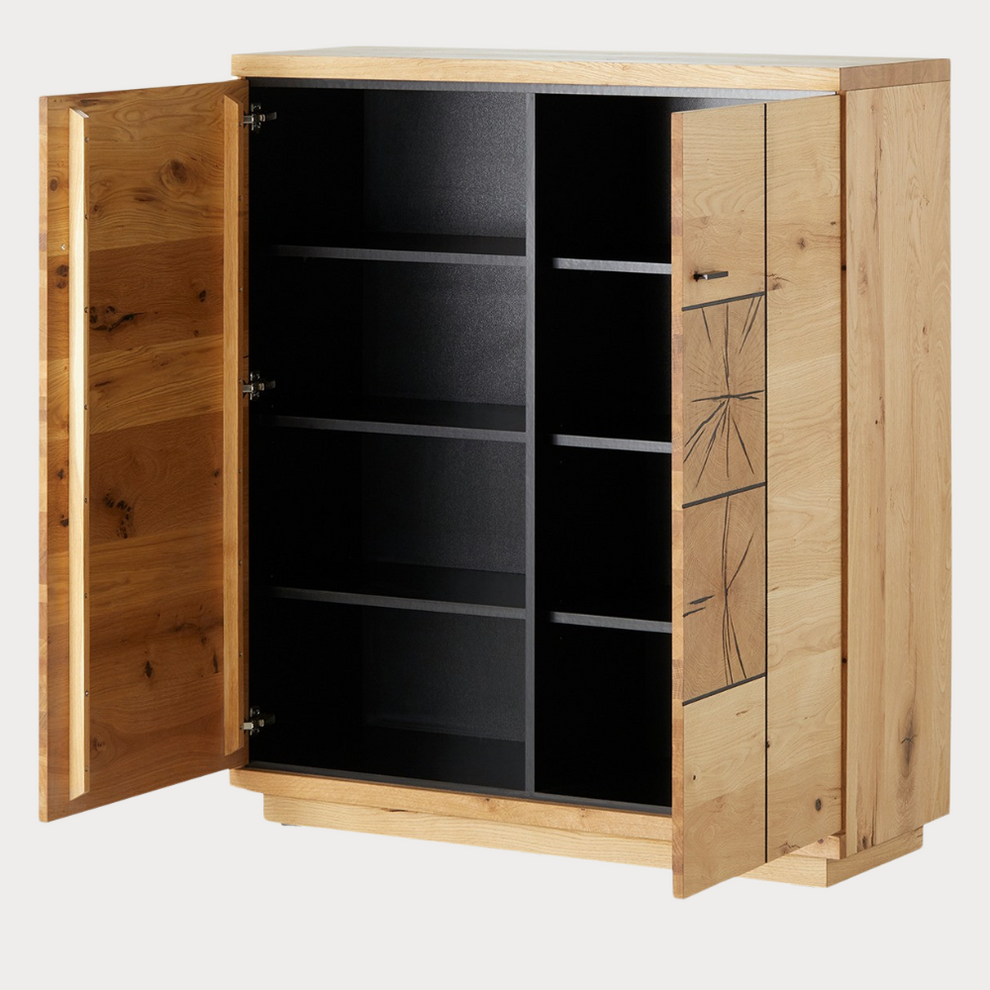 Comoda Bar Cu 2 Usi Dakota, Furniruit, Stejar Salbatic, 120 Cm