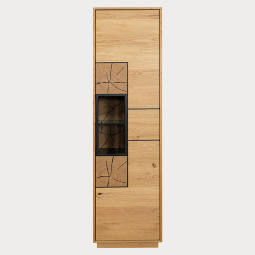 Vitrina Urbano Oak Cu 1 Usa, Stejar Rustic Si Negru, 54.5 Cm