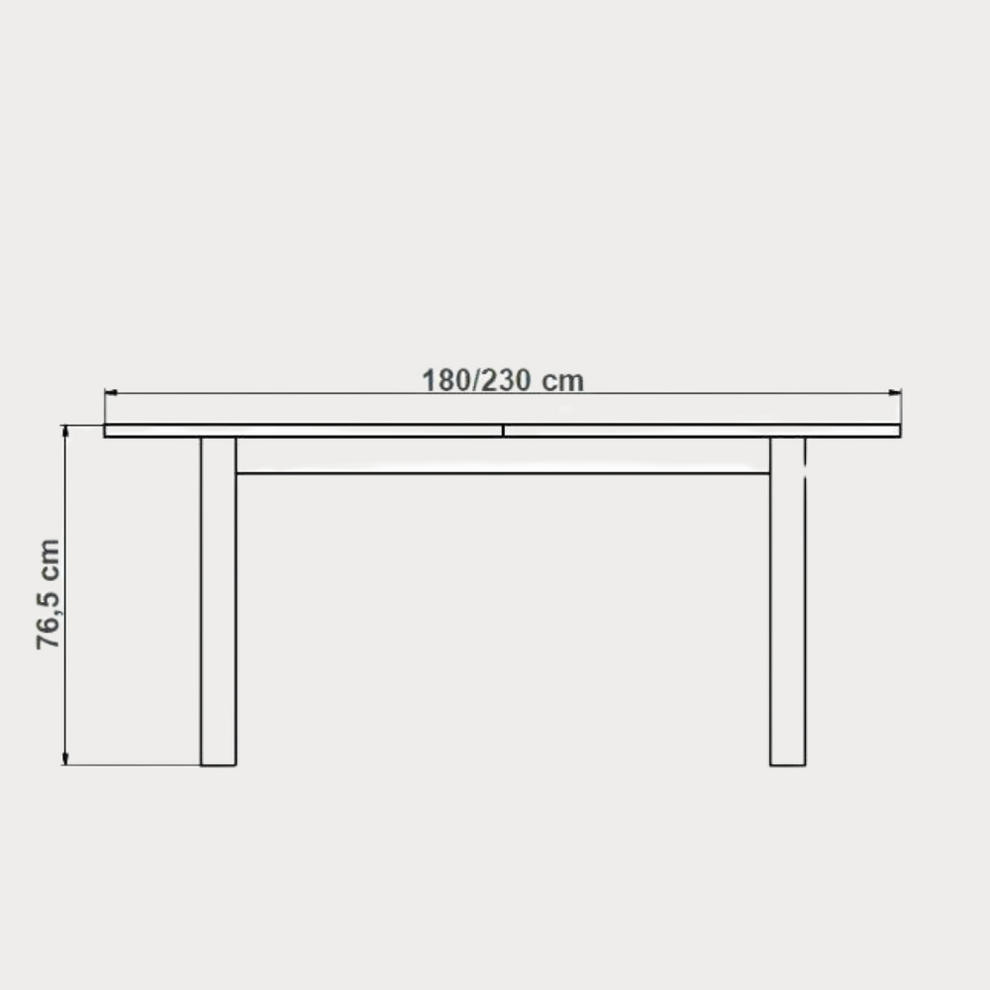 Masa Extensibila Urbano Oak, Stejar Rustic Si Negru, 180/230 X 76.5 X 90 Cm