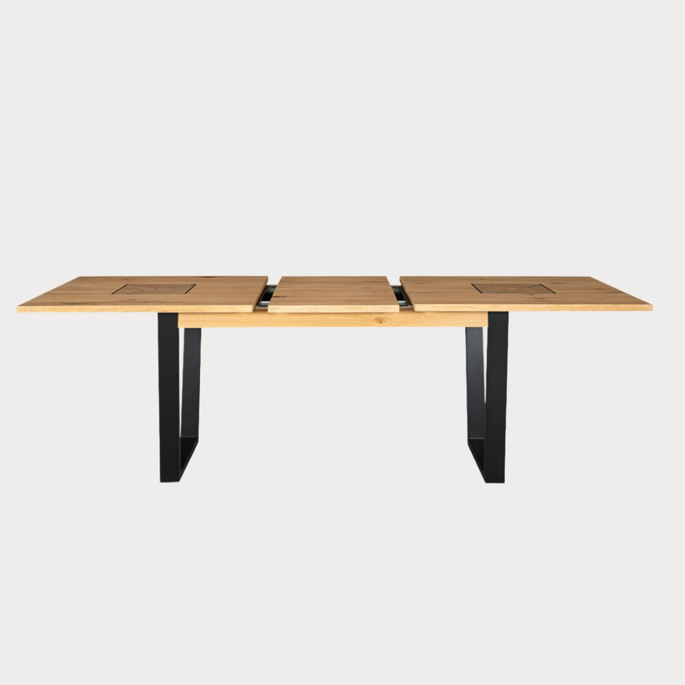 Masa Extensibila Urbano Oak, Stejar Rustic Si Negru, 180/230 X 76.5 X 90 Cm