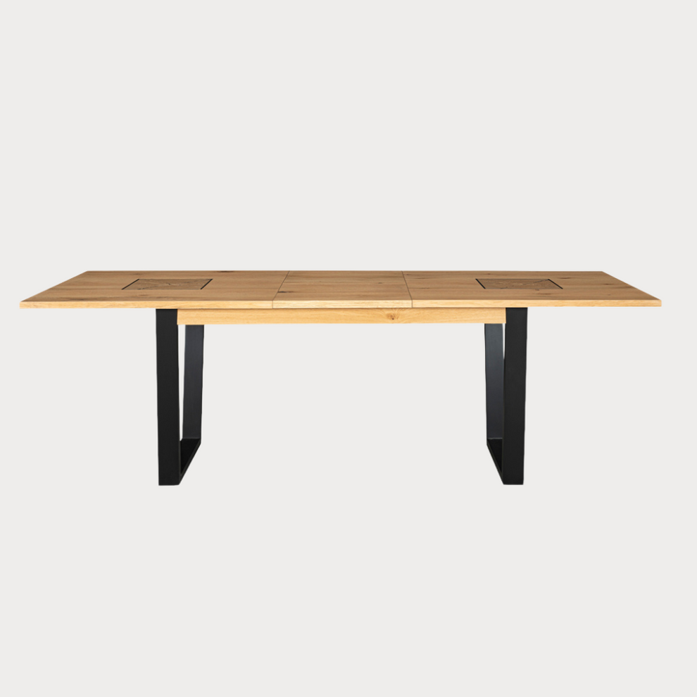 Masa Extensibila Urbano Oak, Stejar Rustic Si Negru, 160/210 X 76.5 X 90 Cm