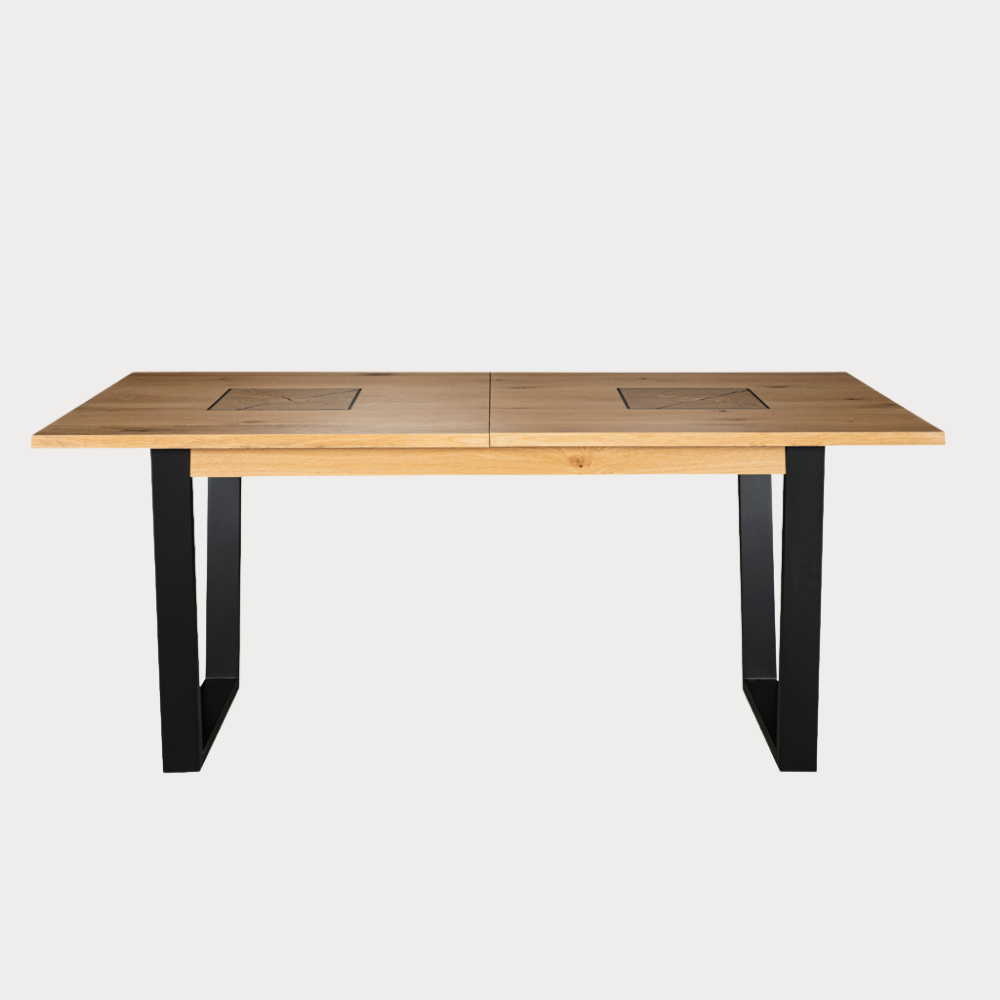 Masa Extensibila Urbano Oak, Stejar Rustic Si Negru, 160/210 X 76.5 X 90 Cm