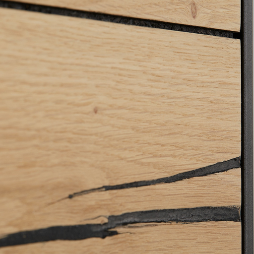 Vitrina Tulsa Smoked Oak, Furnir Din Lemn Masiv, 98 Cm