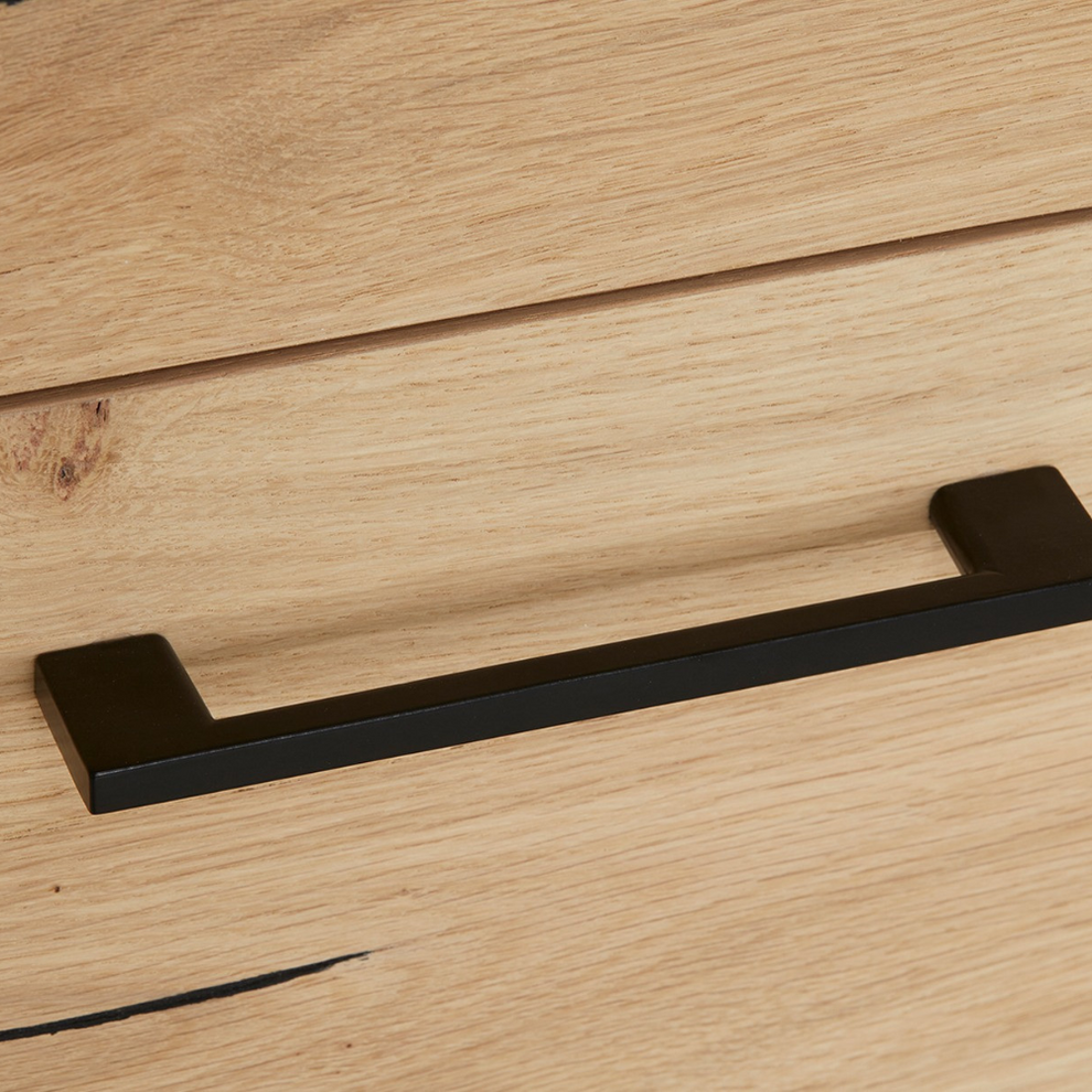 Vitrina Tulsa Smoked Oak, Furnir Din Lemn Masiv, 98 Cm