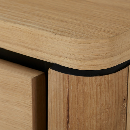 Dulap Birou Tulsa Smoked Oak, Furnir Din Lemn Masiv, 88 Cm