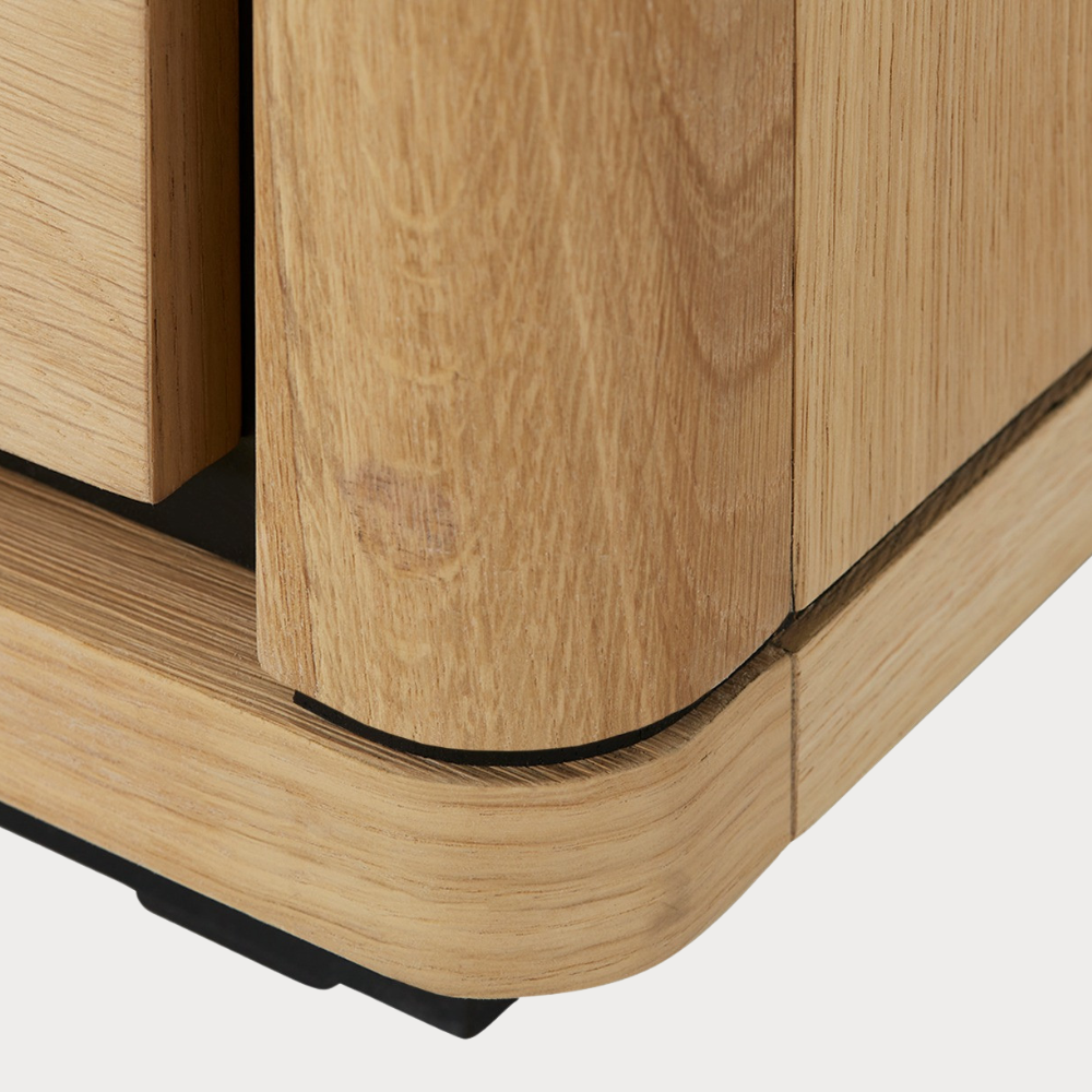 Dulap Birou Tulsa Smoked Oak, Furnir Din Lemn Masiv, 88 Cm