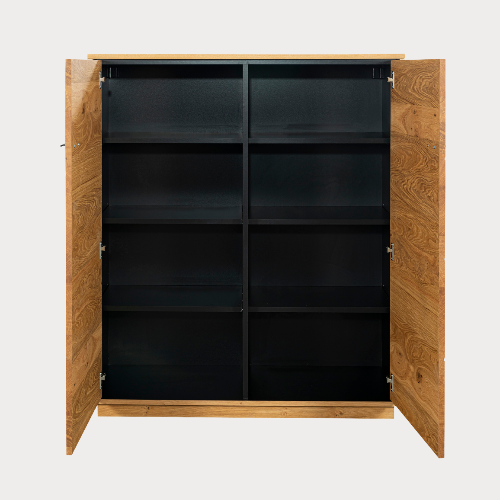 Comoda Bar Urbano Oak Cu 2 Usi, Stejar Rustic Si Negru, 110 Cm