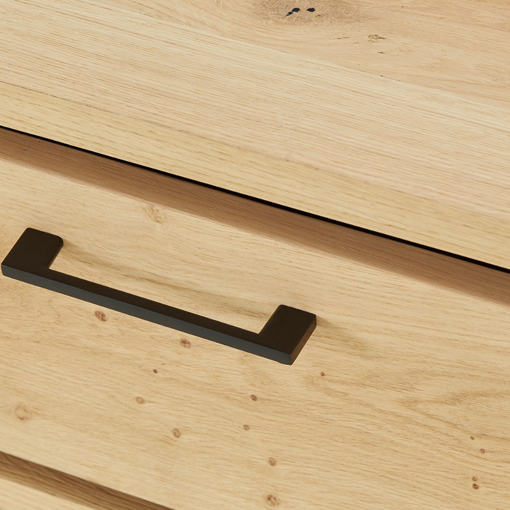 Masa Cafea Tulsa Smoked Oak, Furnir Din Lemn Masiv, 110 Cm