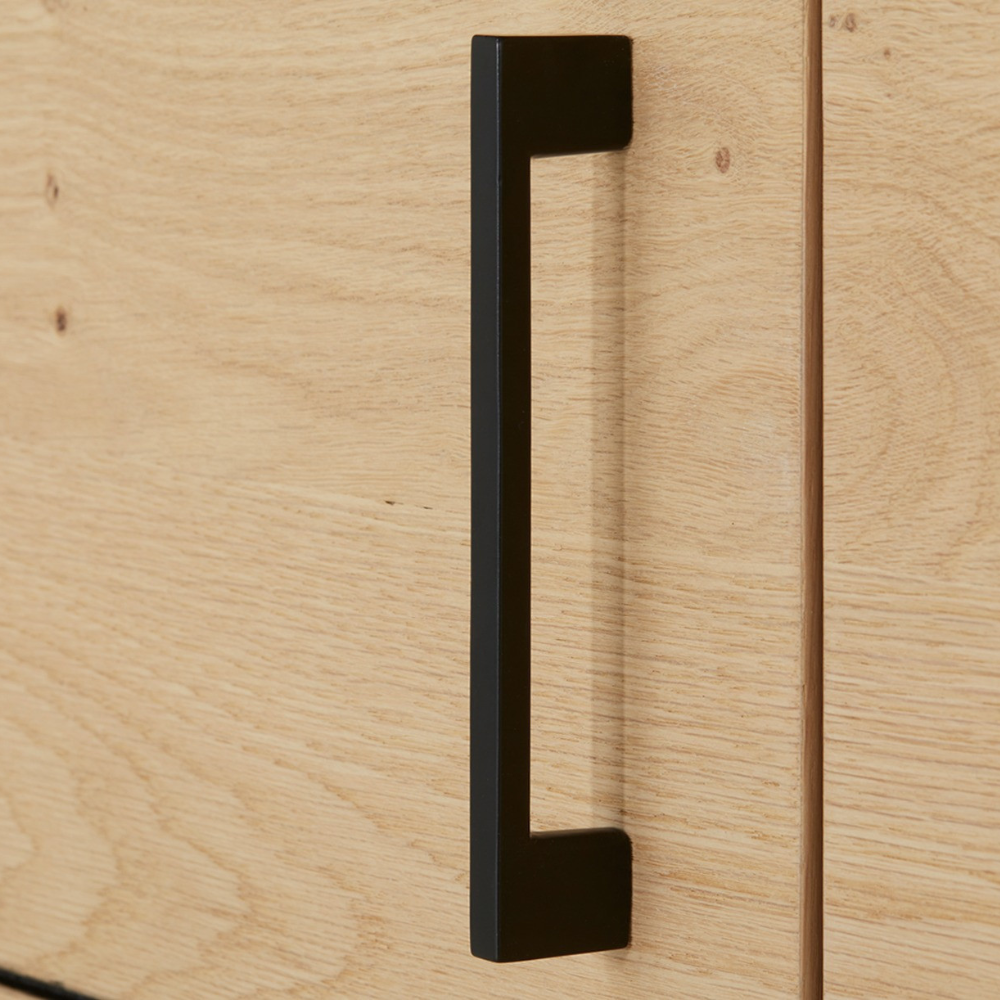 Comoda Bar Tulsa Stejar Afumat, Furnir Din Lemn Masiv, 122.6 Cm