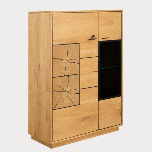 Comoda Bar Urbano Oak Cu 2 Usi, Stejar Rustic Si Negru, 87 Cm