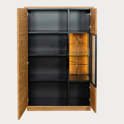 Comoda Bar Urbano Oak Cu 2 Usi, Stejar Rustic Si Negru, 87 Cm