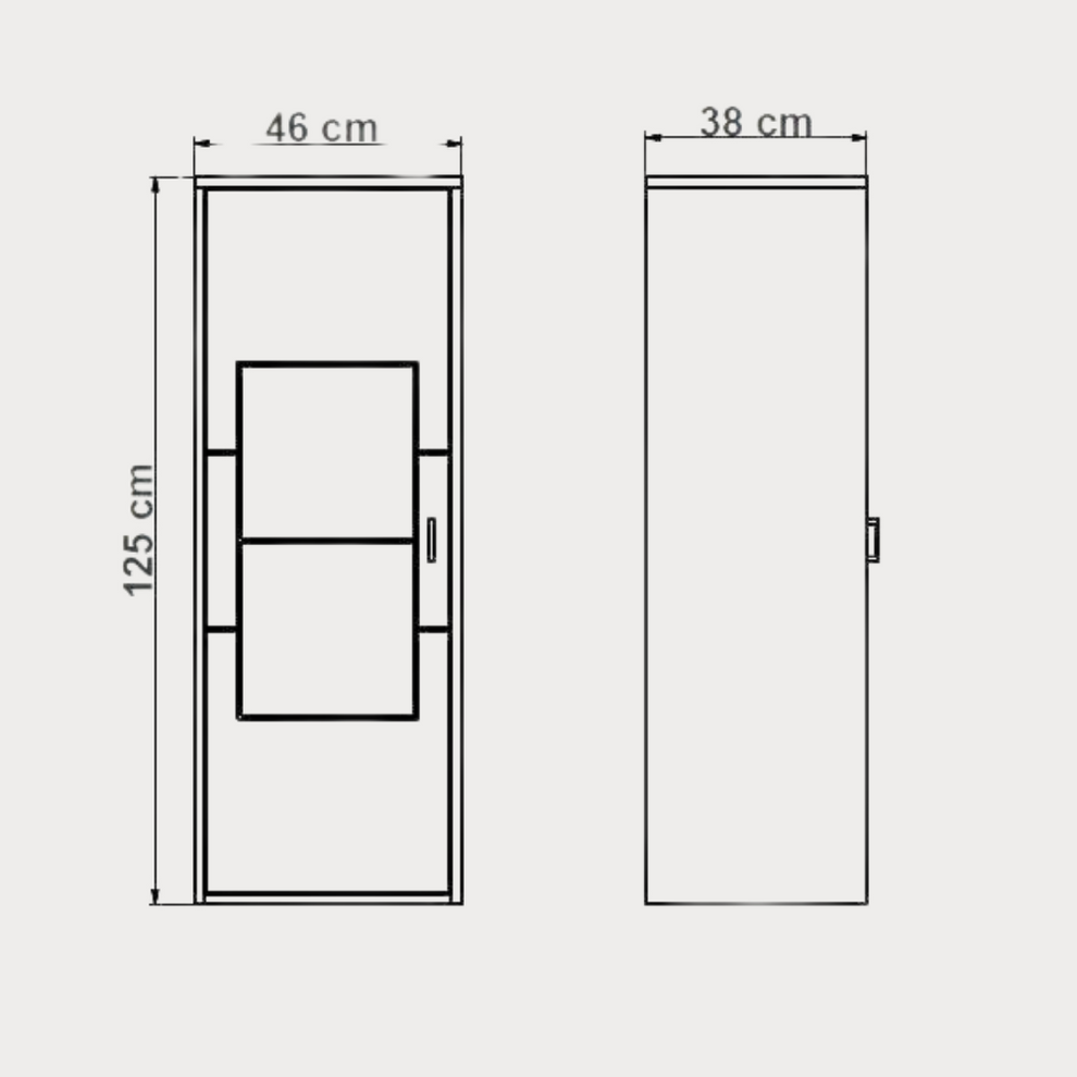Etajera Urbano Oak Dreapta Cu 1 Usa, Stejar Rustic Si Negru, 46 Cm