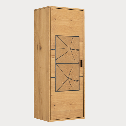 Etajera Urbano Oak Dreapta Cu 1 Usa, Stejar Rustic Si Negru, 46 Cm