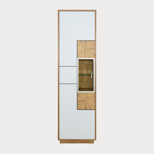 Vitrina Urbano White Cu 1 Usa Alb Si Natur, 54.5 Cm