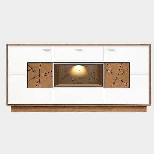 Bufet Urbano White Cu 3 Usi Si 1 Sertar Alb Si Natur, 170 Cm