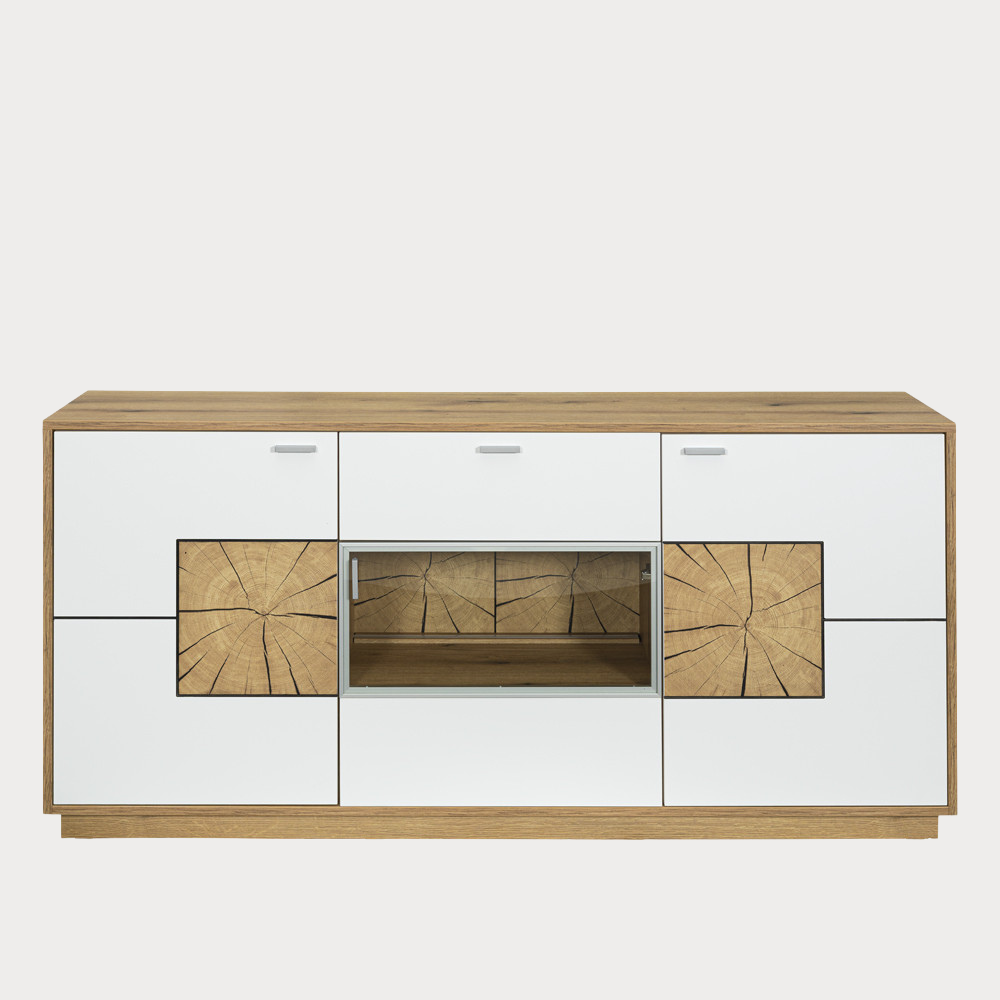 Bufet Urbano White Cu 3 Usi Si 1 Sertar Alb Si Natur, 170 Cm